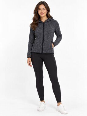 Uniqlo Charcoal Heather Zip Up Hooded Jacket XS